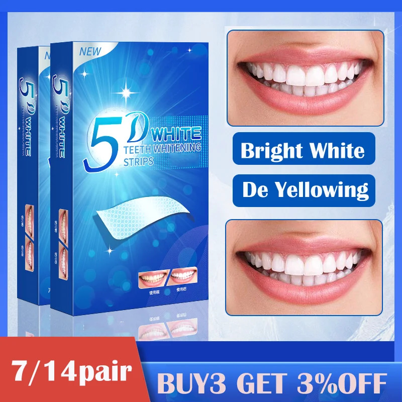Teeth Whitening Bleaching Kit - 1/7/14 paires de bandes de blanchiment