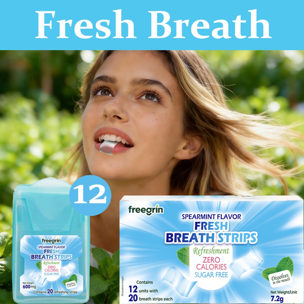 Teeth Whitening Fast - FREEGRIN Bandes buccales aromatisées à la