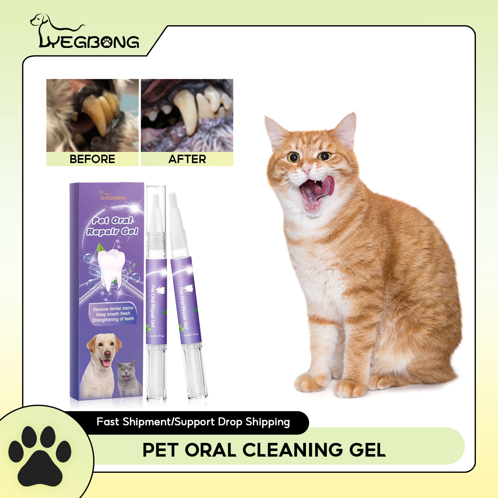 Teeth Whitening Hismile - Gel de réparation orale pour animaux