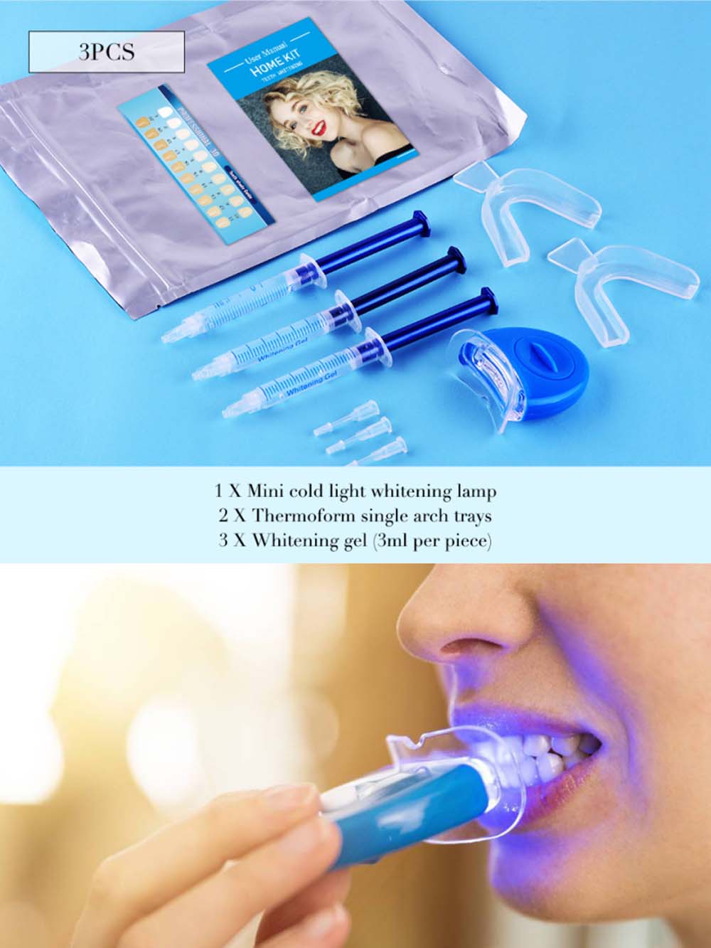 Teeth Whitening Bleaching Kit - Kit de Gel de blanchiment des
