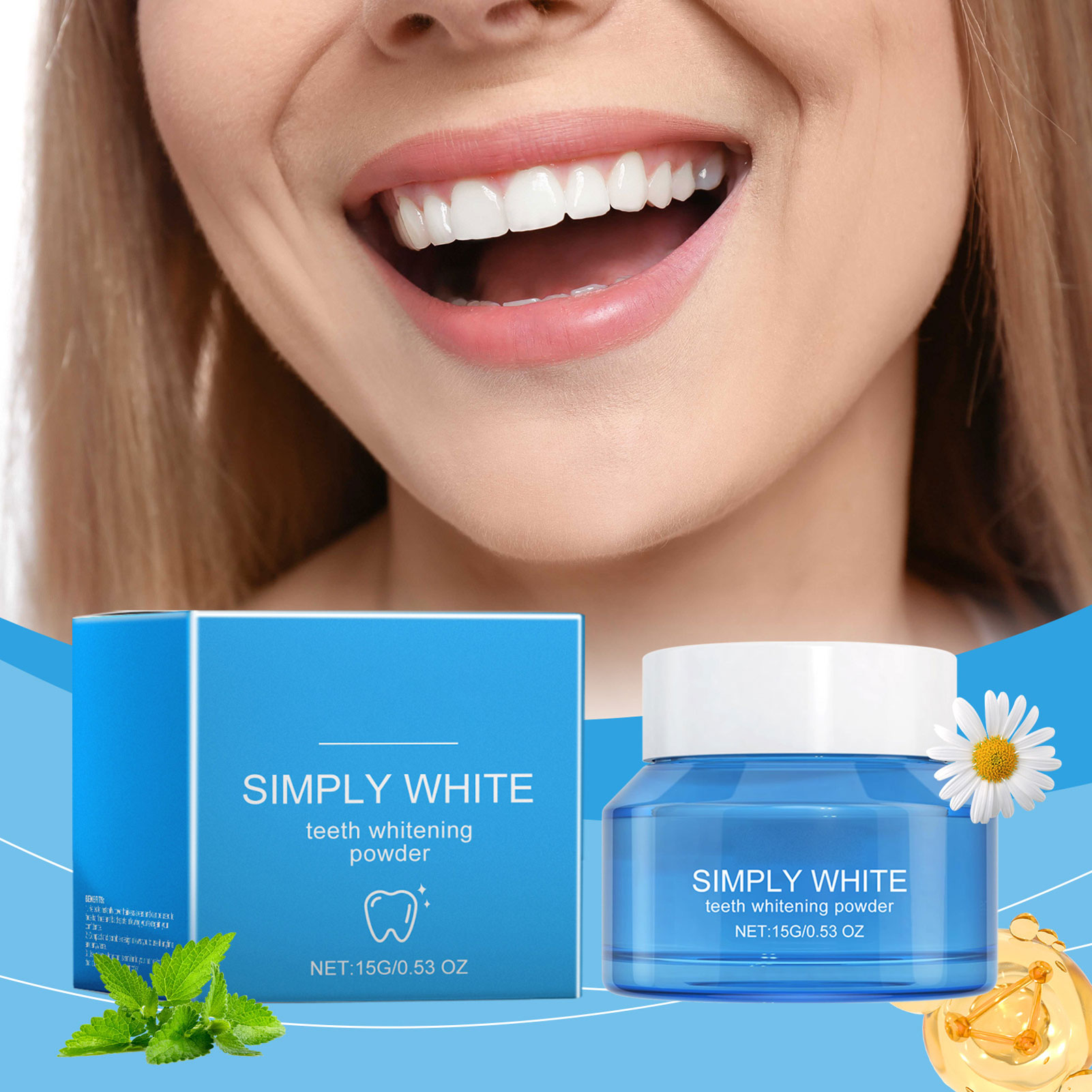 Teeth Whitening For Photos - Poudre professionnelle anti-taches de dents, pour