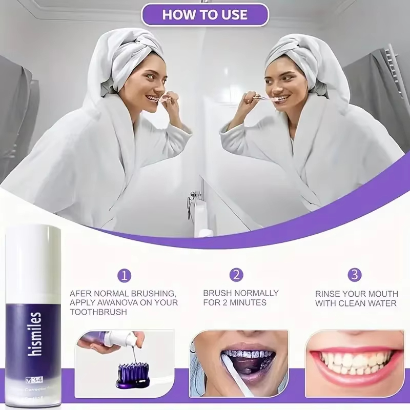 Dentifrice blanchissant violet - Teeth Whitening Hismile avis et prix