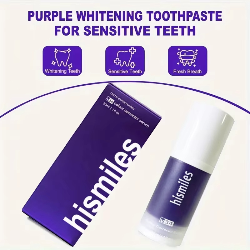 Dentifrice blanchissant violet - Teeth Whitening Hismile avis et prix